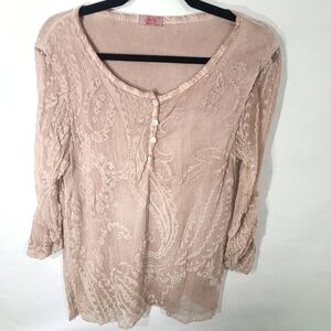 Scandal Italy Women's Size S/M Mauve Silk Blouse‎ Top Shirt